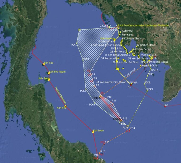 Read more about the article #Cambodge : Frontières maritimes avec la Thaïlande et le Vietnam, l’historique des revendications et des litiges.