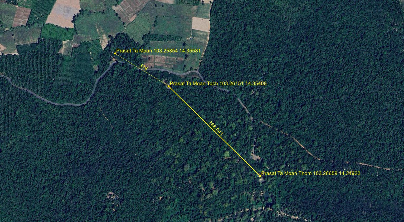 You are currently viewing Les coordonnées géographiques des Trois Prasats Ta Moan, Ta Moan Toch, Ta Moan Thom, du Prasat Ta Krabei et de la zone Mum Bei