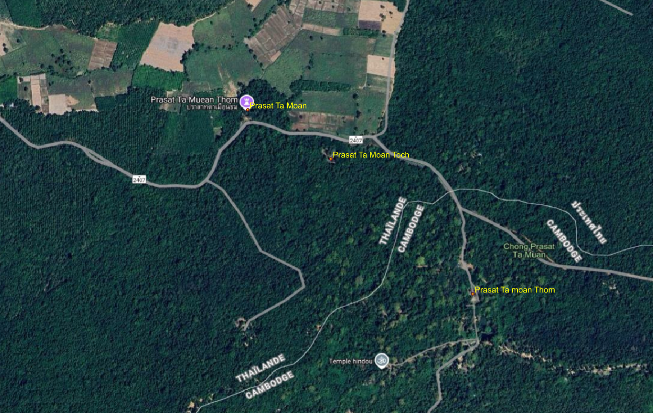 You are currently viewing ករណីប្រាសាទតាមាន់ធំ ក្នុងជម្លោះព្រំដែនរវាង ប្រទេសថៃ និង កម្ពុជា។ និង ទីតាំងភូមិសាស្ត្រមិនត្រឹមត្រូវរបស់វាលើ ផែនទី Google Maps   Le cas du Prasat Ta Moan Thom dans le conflit frontalier entre la Thaïlande et le Cambodge et l’ERREUR de sa localisation géographique sur Google Maps